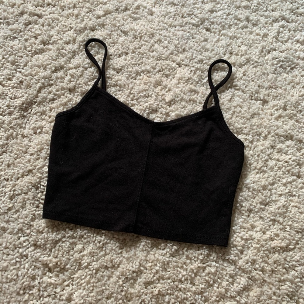 Black basic crop top